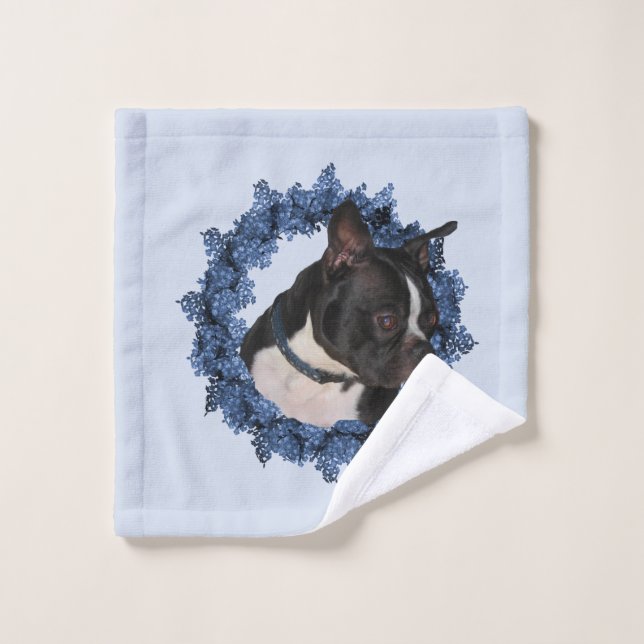 Boston Terrier Dog Wreath Badhandtuch Set (Waschlappen)