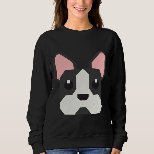 Boston Terrier Doppy Puppy Sweatshirt (Vorderseite)