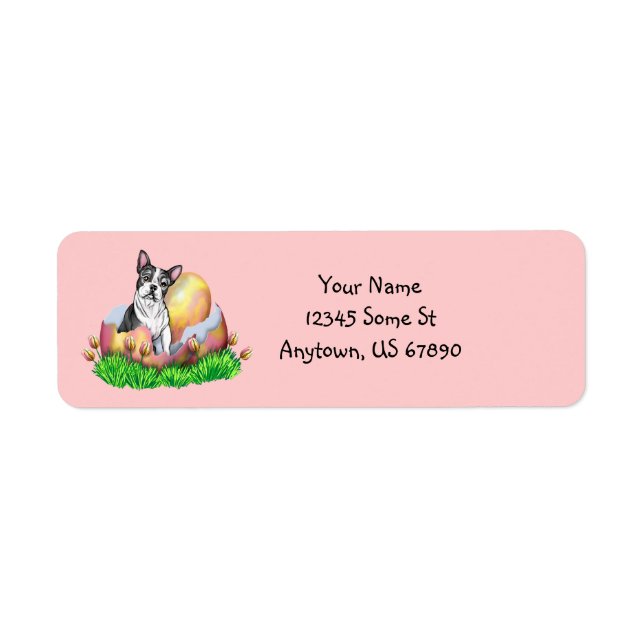 Boston Terrier Easter nb Labels (Vorne)
