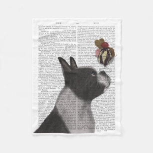Boston Terrier Eiscreme Fleecedecke
