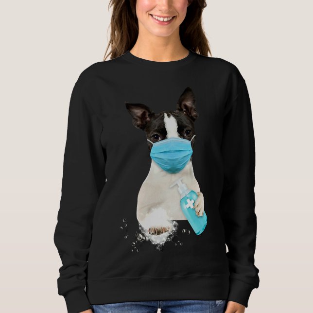 Boston Terrier Face Mask 105 Sweatshirt (Vorderseite)