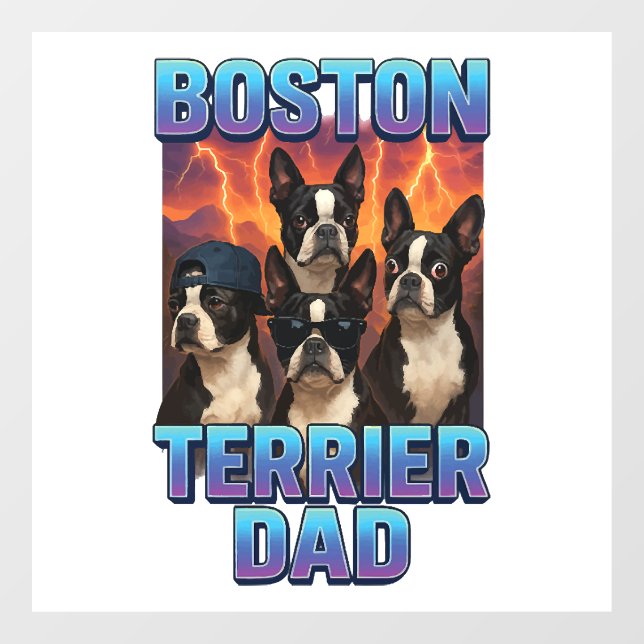 Boston Terrier Fensteraufkleber (Blatt)