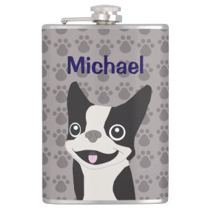 Boston Terrier Flachmann