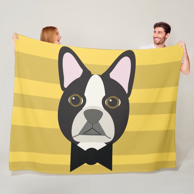 Boston Terrier Fleecedecke (Beispiel)