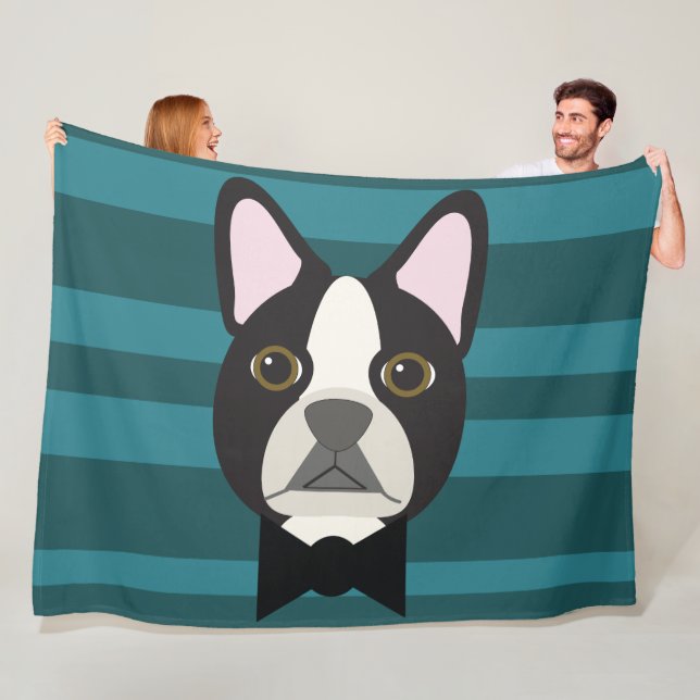 Boston Terrier Fleecedecke (Beispiel)