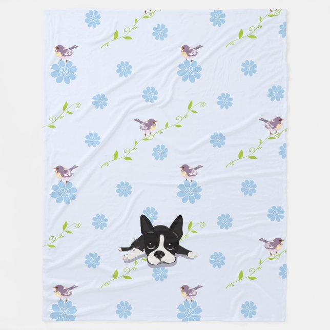 Boston Terrier Fleecedecke (Vorderseite)