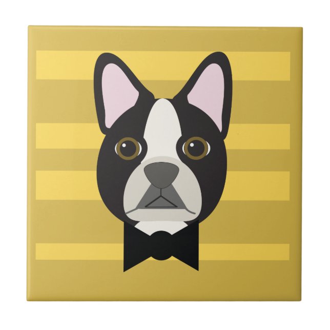 Boston Terrier Fliese (Vorderseite)
