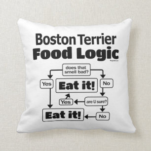Boston Terrier Food Logic Kissen