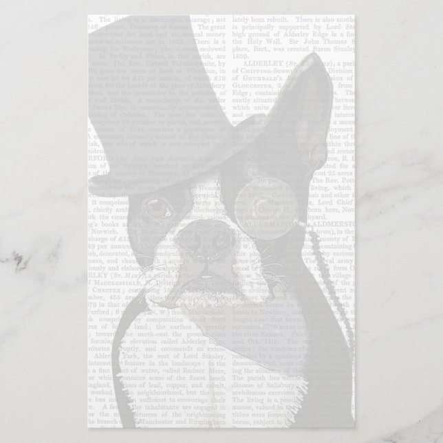 Boston Terrier, Formal Hound und Hat Briefpapier (Vorderseite)