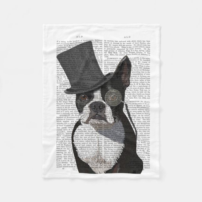 Boston Terrier, Formal Hound und Hat Fleecedecke (Vorderseite)