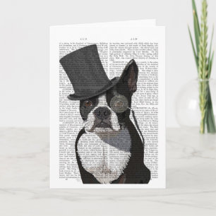 Boston Terrier, Formal Hound und Hat Karte