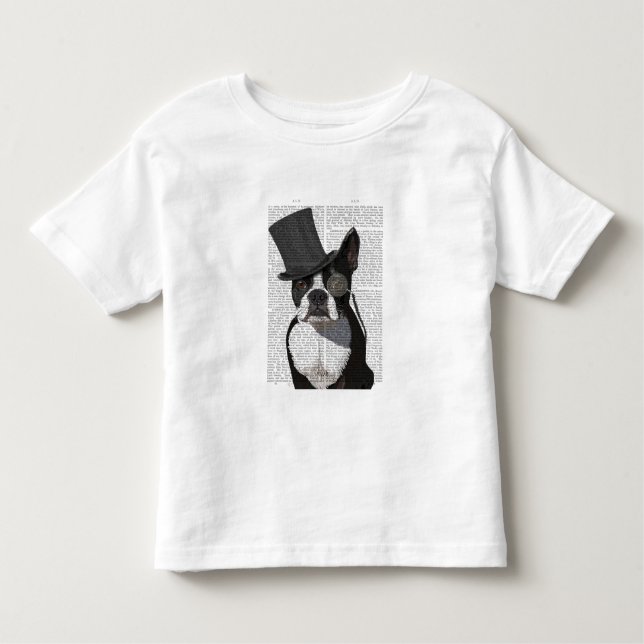 Boston Terrier, Formal Hound und Hat Kleinkind T-shirt (Vorderseite)