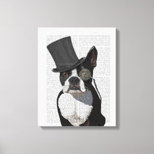 Boston Terrier, Formal Hound und Hat Leinwanddruck