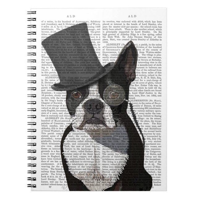 Boston Terrier, Formal Hound und Hat Notizblock (Vorderseite)