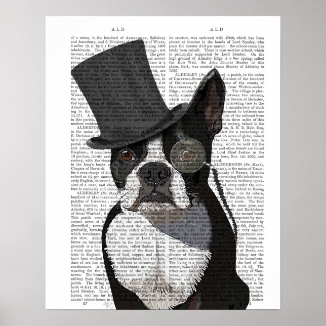 Boston Terrier, Formal Hound und Hat Poster (Vorne)