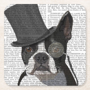 Boston Terrier, Formal Hound und Hat Rechteckiger Pappuntersetzer