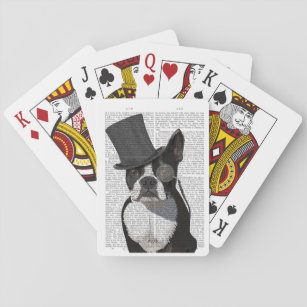 Boston Terrier, Formal Hound und Hat Spielkarten