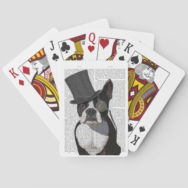 Boston Terrier, Formal Hound und Hat Spielkarten (Rückseite)