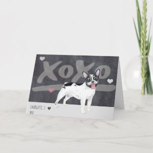 Boston Terrier - Französischer Bulldog-Valentinsta Feiertagskarte