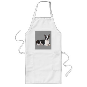 Boston-Terrier-Freund-Schürze Lange Schürze