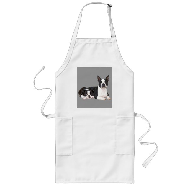 Boston-Terrier-Freund-Schürze Lange Schürze (Vorne)