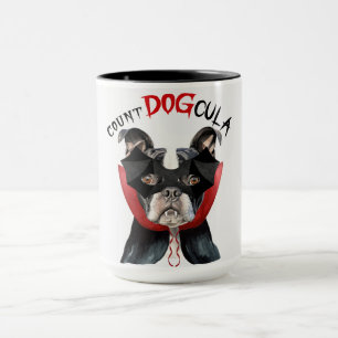 Boston Terrier Funny Count DOGcula Halloween Tasse