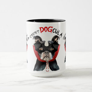 Boston Terrier Funny Count DOGcula Halloween Tasse