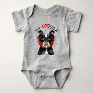 Boston Terrier Funny Halloween Vampire Dog Baby Strampler
