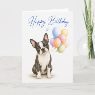 Boston Terrier Geburtstag Karte