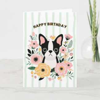 Boston Terrier Geburtstagskarte Feiertagskarte