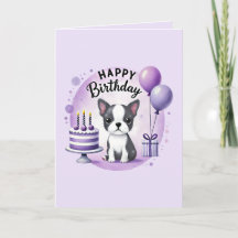 Boston Terrier Geburtstagskarte