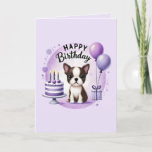 Boston Terrier Geburtstagskarte