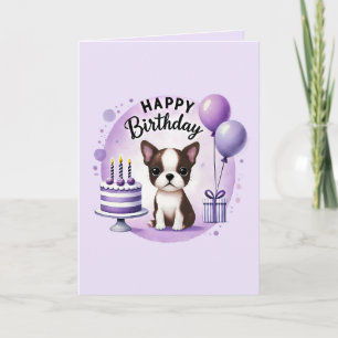 Boston Terrier Geburtstagskarte Feiertagskarte
