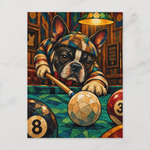 Boston Terrier, geometrisches Mosaik Postkarte