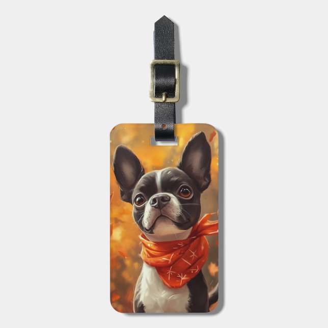 Boston Terrier-Gepäckanhänger Gepäckanhänger (Vorderseite vertikal)