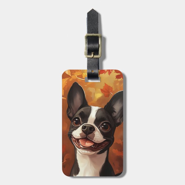 Boston Terrier-Gepäckanhänger Gepäckanhänger (Vorderseite vertikal)