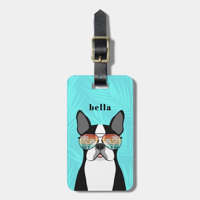 Boston Terrier-Gepäckanhänger Gepäckanhänger (Vorderseite vertikal)