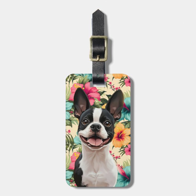 Boston Terrier-Gepäckanhänger Gepäckanhänger (Vorderseite vertikal)