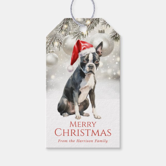 Boston Terrier Geschenkanhänger (Vorderseite)