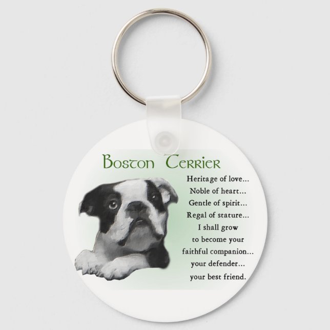 Boston Terrier Geschenke Schlüsselanhänger (Vorderseite)