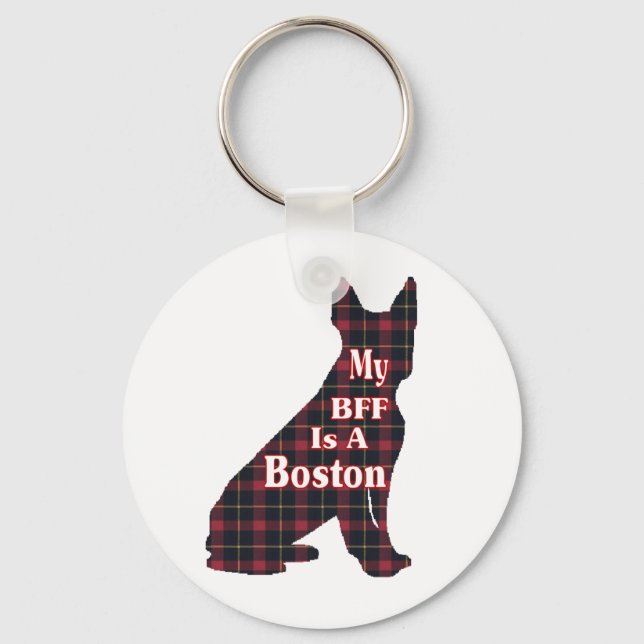 Boston Terrier Geschenke Schlüsselanhänger (Vorderseite)