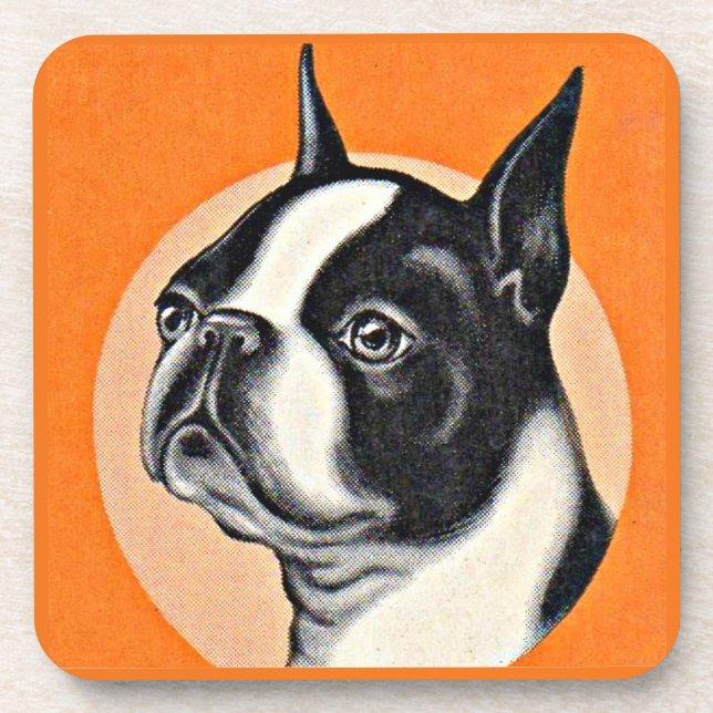 Boston Terrier Getränkeuntersetzer (Vorderseite)