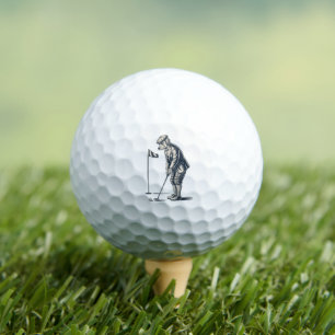 Boston Terrier Golf Vintage Hund Golfen Boston Mam Golfball