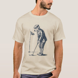 Boston Terrier Golf Vintage Hund Golfen Boston Mam T-Shirt
