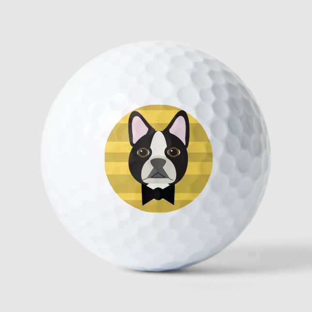Boston Terrier Golfball (Vorderseite)