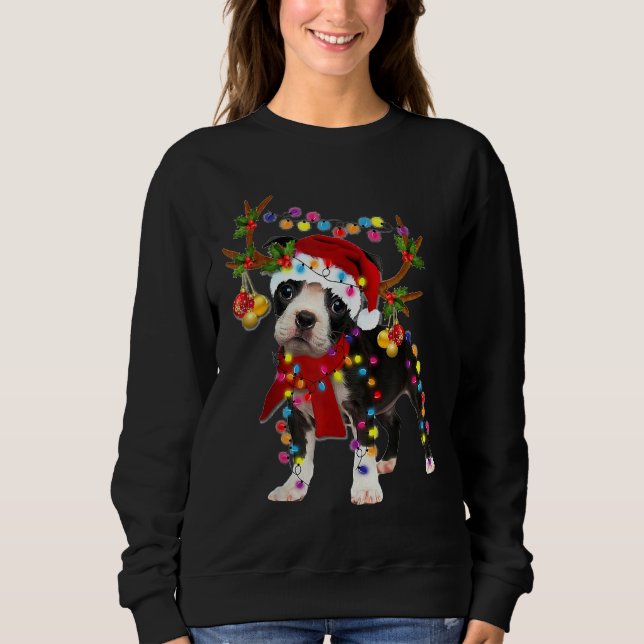 Boston Terrier Gorgeous Reindeer Light Wire Fox Te Sweatshirt (Vorderseite)