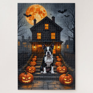 Boston Terrier Gothic Halloween-Hauswandkunst Puzzle