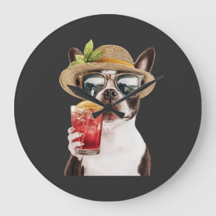 Boston Terrier Große Wanduhr