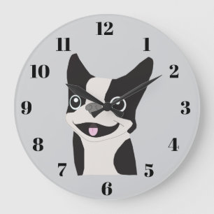 Boston Terrier Große Wanduhr