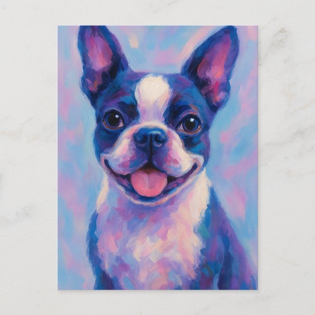Boston Terrier Grußkarte - Blank Card Postkarte (Vorderseite)